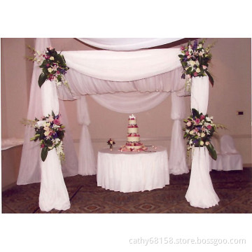 Pipe and Drape white fiber wedding mandap decoration